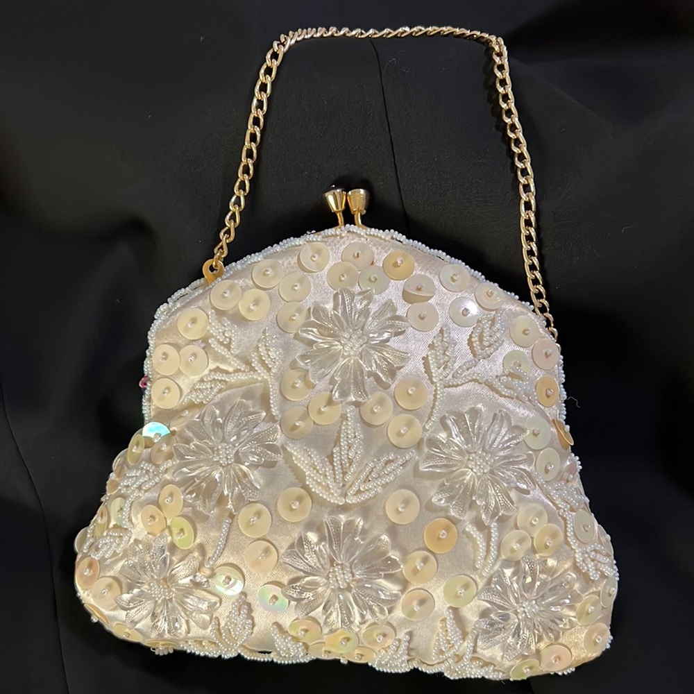 Vintage sequin and bead evening clutch